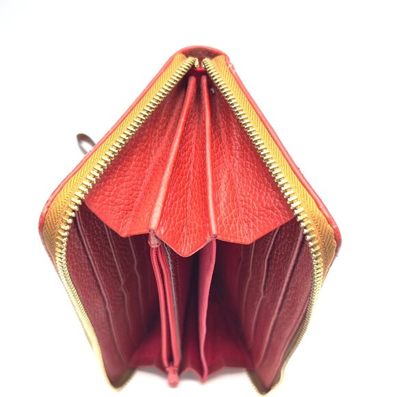 Dooney & Bourke Red Pebble Leather Wallet with Detachable Wristlet—EUC - Picture 9 of 13